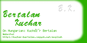 bertalan kuchar business card